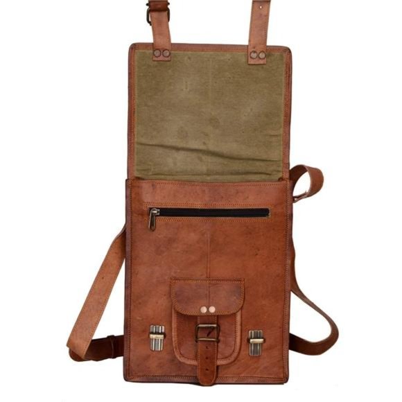 Leather 11 Inch Sturdy Leather satcel Ipad Messenger Bag for men and women - Picture 6 of 7